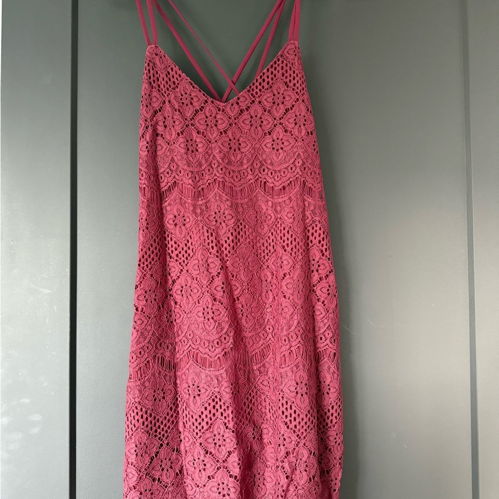 Maroon lace Sleeveless Dress